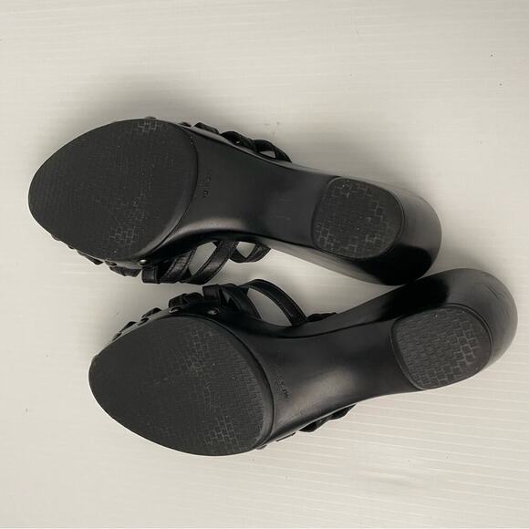 Stuart Weitzman black heeled sandals size 9 cross cross straps - Picture 9 of 11